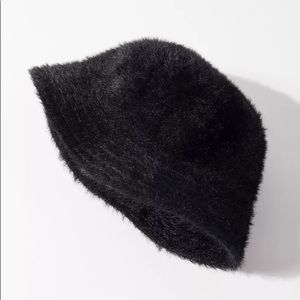 Black Fuzzy Bucket Hat